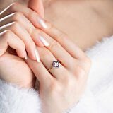 14 Ayar Altın Lacivert Lotus Yüzük