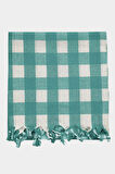 150x150 Cm Kareli Yer Sofra Bezi Piknik Masa Örtüsü Saçaklı