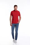 Kırmızı Regular Fit %100 Pamuk Polo Yaka Tişört | XL