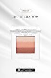 Yumuşak Dokulu, Dökülme Yapmayan 3 Renkli Göz Farı Triple Shadow No.6 (Marsala Red)