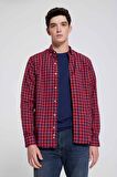 Ds Damat Slim Fit Kirmizi Kareli Gömlek 7HC02ORT09265 7HC02ORT09265