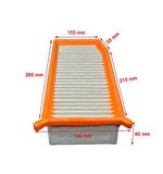 Renault Captur I 0.9-1.2 TCE, 1.5 DCİ, 1.6 RS 2013->Hava Filtresi