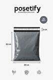 Gri Cepsiz Kargo Poşeti 24x30+5 cm | Yapışkan Bantlı Kargo Zarfı | 25’li E-Ticaret Poşeti