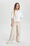 DeFacto Kız Çocuk Wide Leg Kargo Geniş Bol Paça Jean Pantolon C0451A824SPBG292