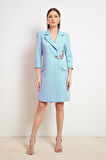 Kadın Bebe Mavi Zincir Detaylı Ceket Elbise