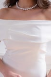 Kadın Beyaz Kayık Yaka Yırtmaçlı Söz Nişan Nikah Abiye Elbise