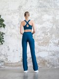 Petrol Rengi Boru Paça Yandan Cepli Spor Tayt