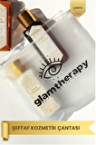 Glam Therapy Şeffaf Makyaj Çantası – Kozmetik Çantası - Suya Dayanıklı, Seyahat ve Günlük Kullanım 17,5*16*0,10 mm   
