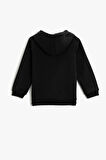 KND-250003 Basic Kapüşonlu 3 İplik Kışlık Fermuarlı Okul Sweatshirt 