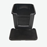 3 Fonksiyonlu Ultra Lüx Kapalı Kedi Tuvaleti ve Kedi , Köpek Taşıma Çantası 67 x 52 x 51 Cm Antrasit