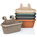  Nergiz  Askılı Balkon Saksısı Plastik Renkli Balkon Saksısı 40 cm