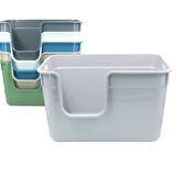 Tanos Dekoratif Büyük Yarı Kapalı Kedi Tuvaleti (Kürek Hediyeli)