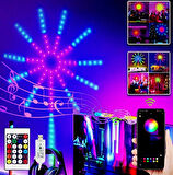 Kumandalı Havai Fişek Işıkları LED Şerit RGB Akıllı Dans Işıkları Müzik Parti Ritmi Renkli Işıklar Sahne Arkası Ambiyans