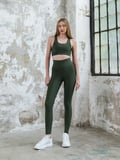 Haki Yeşil Arkası Büzgülü - Scrunch Butt - Spor Tayt