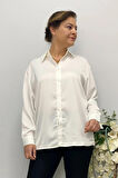 Kadın Beyaz Saten Gömlek