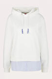 Kadın Beyaz Kapşonlu Sportif Sweatshirt