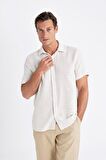 DeFacto Regular Fit Yazlık Polo Yaka Pamuklu Basic Düz Kısa Kollu Gömlek D2924AX24SMER22