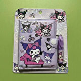 Kawaii Sanrioo Kuromi Karakterler Mini Defter Kalem Set