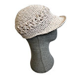 Uretti - Necla 4345 El Örgüsü Kağıt İp Yazlık Siperli Kasket Şapka - XS