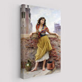 The Watercarrier Eugene de Blaas Su Taşıyan Kız Tablosu-6435