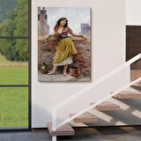 The Watercarrier Eugene de Blaas Su Taşıyan Kız Tablosu-6435