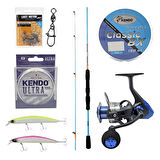 YekOutdoor Okuma Spin Olta Seti Okuma Fuel Spin 2,44 cm 15-40 gr 2 Parça Spin Kamışı&Okuma Safina SW-X SNW-3000A 4+1BB Olta Makinesi