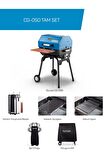 Guruss CG-050 Kömürlü Barbekü Mangal Tam Set-Mavi