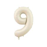 9 Dokuz Yaş Parti Retro Doğum Günü Seti; Krem Rakam Folyo,Kraft Banner,3 lü Kalp Folyo Ve 60 adet La
