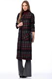 Önü Agraflı Uzun Kaban | Hrk13645 Mercan Mavi Kilim