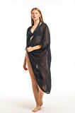 Şifon Plaj Kimono | ELB33597 Siyah