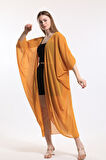 Şifon Plaj Kimono | ELB33597 Noktalı Sarı