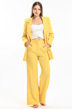 İçi Astarlı  Hürrem Kumaş Oversize Blazer Ceket | Ckt34236 Sarı