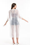 Şifon Plaj Kimono | ELB33597 EKRU KIRİNKIL