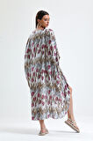 Şifon Plaj Kimono | ELB33597 LALE DES.KAHVE