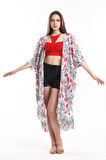 Şifon Plaj Kimono | ELB33597 LALE DES.GRİ
