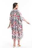Şifon Plaj Kimono | ELB33597 LALE DES.GRİ