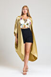 Şifon Plaj Kimono | ELB33597 Gold Saten