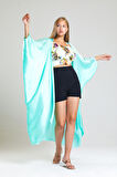 Şifon Plaj Kimono | ELB33597 Mint Saten