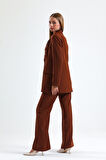 İçi Astarlı  Hürrem Kumaş Oversize Blazer Ceket | Ckt34236 Kahve