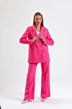 İçi Astarlı  Hürrem Kumaş Oversize Blazer Ceket | Ckt34236 Pembe