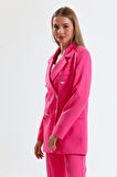 İçi Astarlı  Hürrem Kumaş Oversize Blazer Ceket | Ckt34236 Pembe
