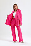 İçi Astarlı  Hürrem Kumaş Oversize Blazer Ceket | Ckt34236 Pembe