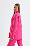 İçi Astarlı  Hürrem Kumaş Oversize Blazer Ceket | Ckt34236 Pembe