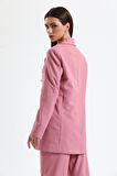 İçi Astarlı  Hürrem Kumaş Oversize Blazer Ceket | Ckt34236 Pudra