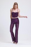 Astarlı Gizli Fermuarlı Zara Payet Pantolon | Pnt32488 Mor