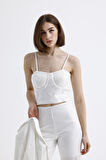 Abiye Payet Bluz | BUST35066 Beyaz