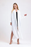 Önü Taş Detaylı Abiye Kimono | KMN34913 Beyaz