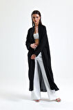 Önü Taş Detaylı Abiye Kimono | KMN34913 Siyah