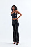 Sense Geniş Paçalı Payet Pantolon | Pnt32440 Siyah