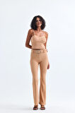 Kemer Detaylı Ottoman Pantolon | Pnt34753 Camel